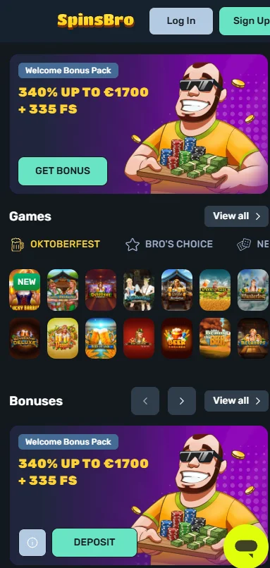 L'application Spinsbro Casino